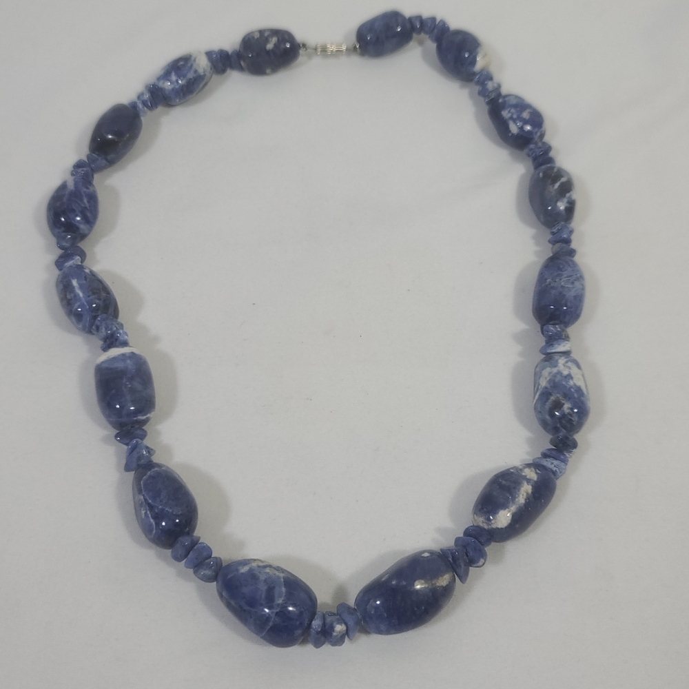 Vintage Large Chunky Sodalite Beaded Necklace